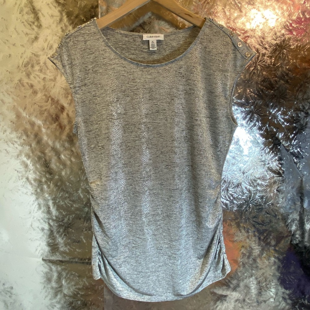 Calvin Klein Silver Blouse - Med